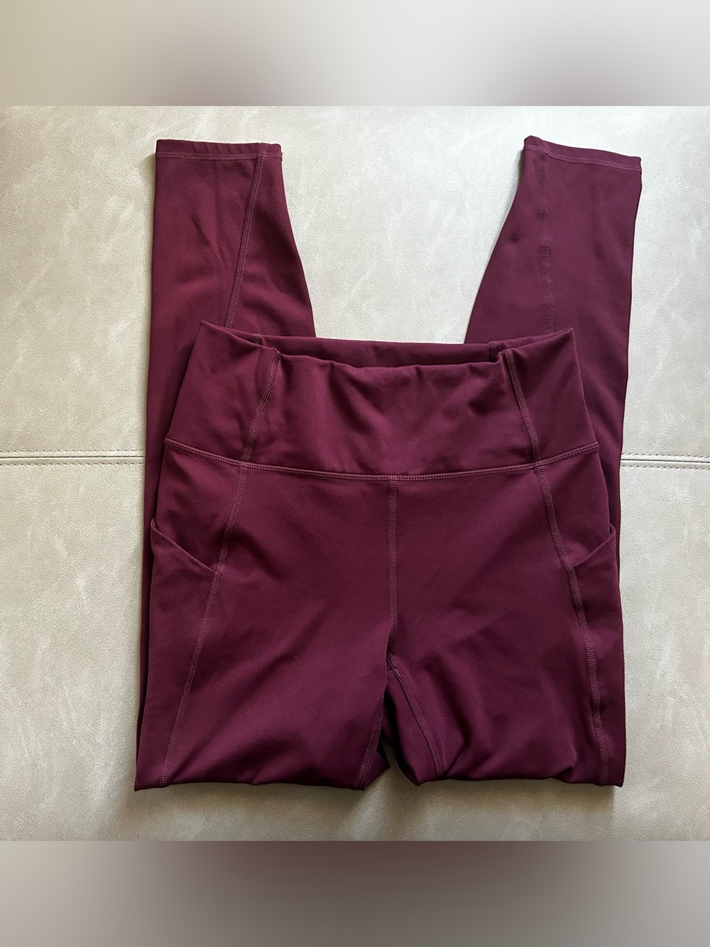 Fabletics PureLuxe High-Waist Leggings with Pockets in Burgundy